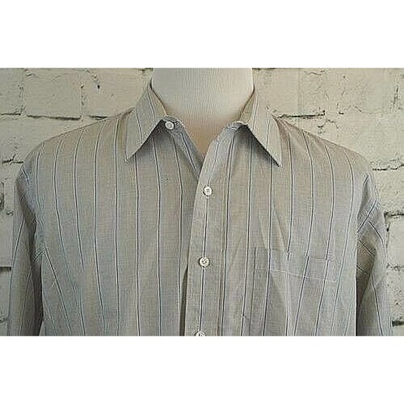 Stafford Striped Wrinkle Free Long Sleeve Button Up Dress Shirt X-Tall 17 35/36 - Picture 2 of 11